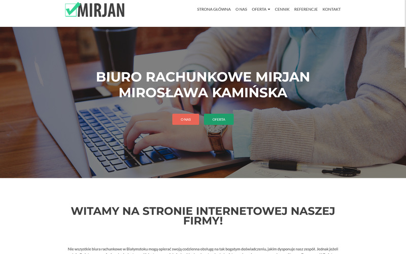 Strona www Biuro Rachunkowe MirJan Mirosława Kamińska