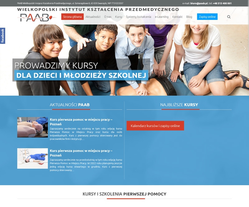 Strona www PAAB Wielkopolski Instytut Kształcenia Przedmedycznego