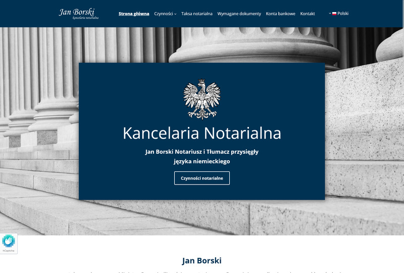 Strona www Kancelaria notarialna Jan Borski - Notariusz