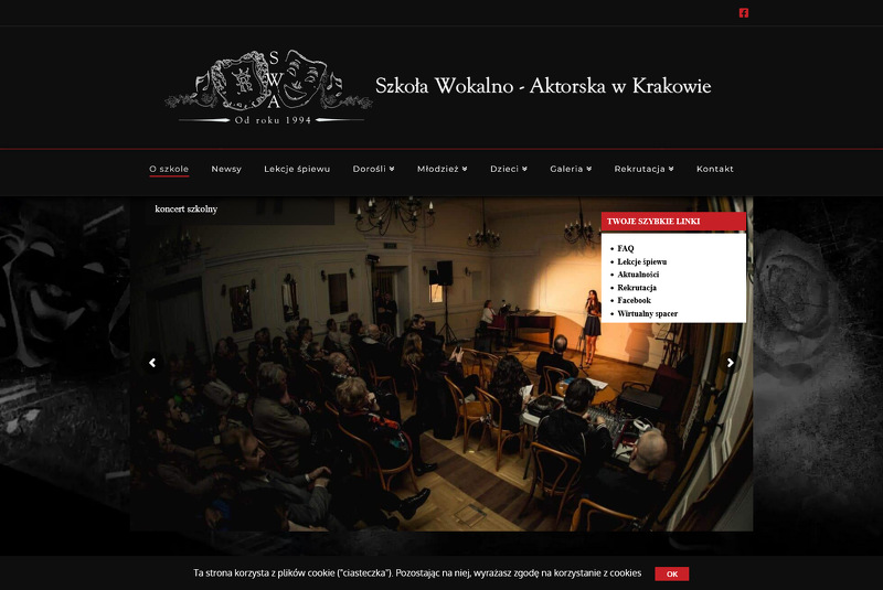 Strona www Szkoła Wokalno - Aktorska