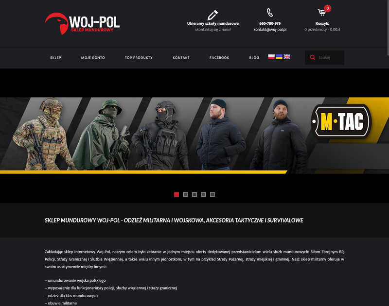 Strona www Sklep militarny Woj-Pol