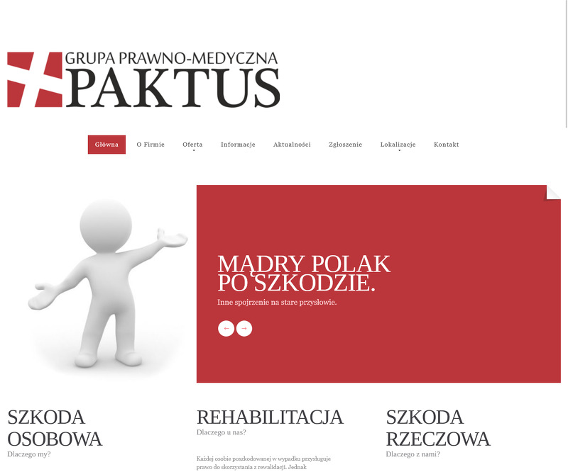 Strona www Grupa Prawno-Medyczna Paktus