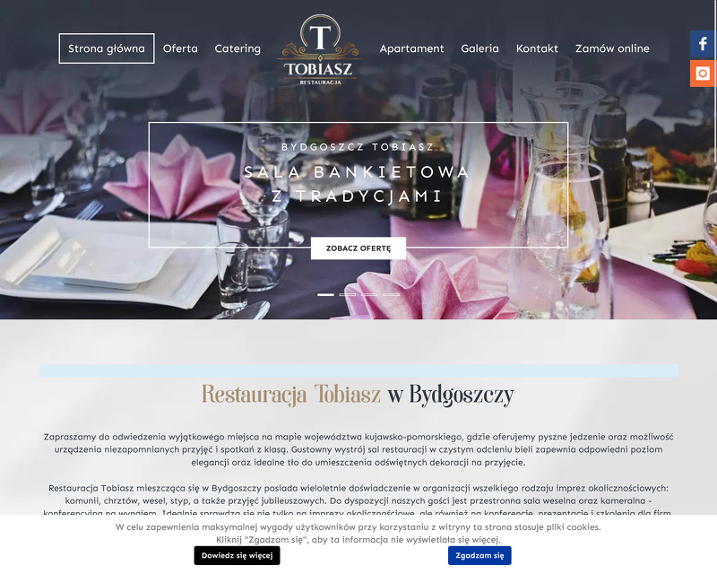 Strona www Restauracja TOBIASZ