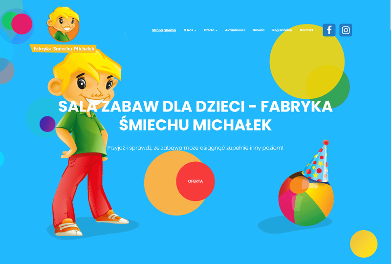 Strona www Fabryka Śmiechu Michałek