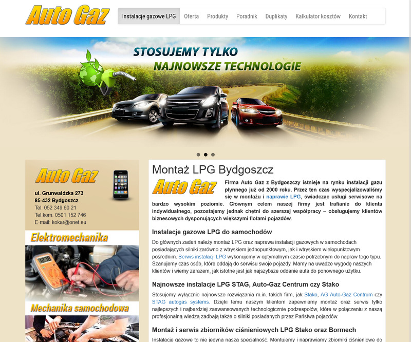 Strona www Auto Gaz Jamar