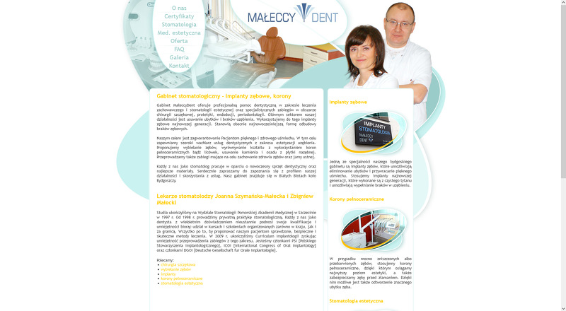 Strona www Gabinet Stomatologiczny MałeccyDent