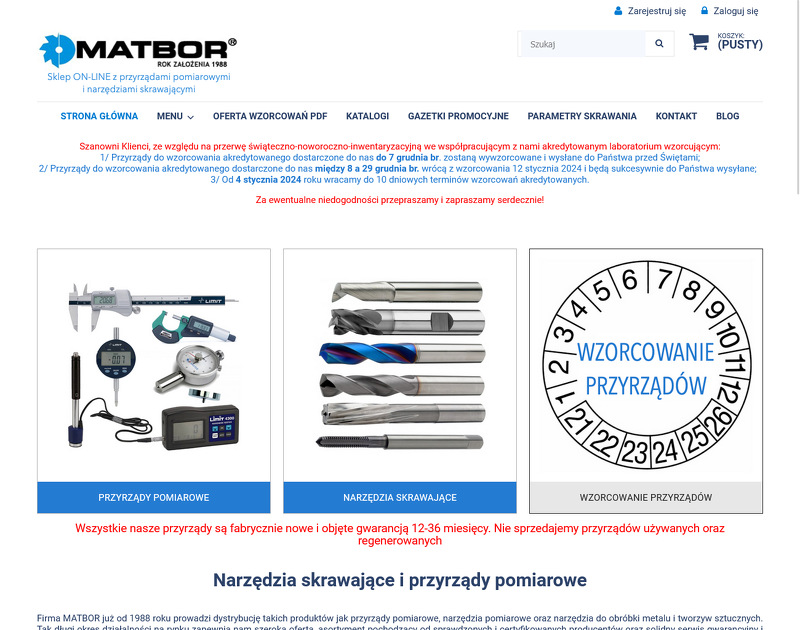 Strona www Matbor Sp. z o.o.