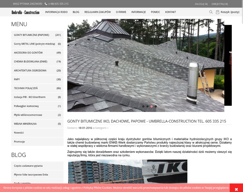 Strona www Umbrella-Construction Piotr Rodziewicz