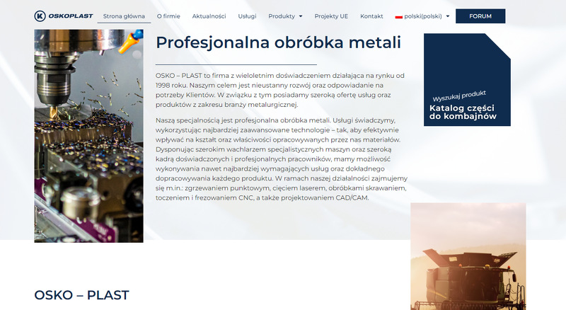 Strona www OSKO-PLAST Ostrzyżek, Kostyra sp. j.