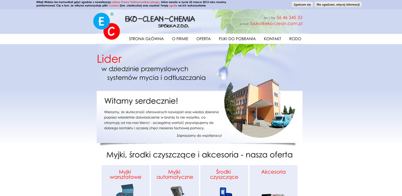 Strona www Eko Clean Chemia Sp. z o.o.