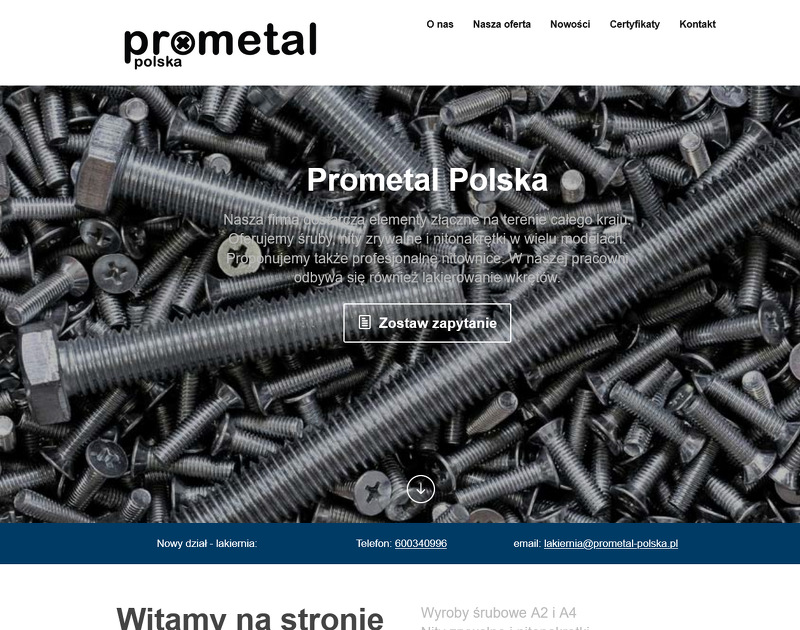 Strona www ProMetal Polska